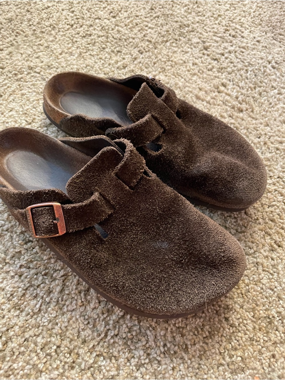 Birkenstock Boston Brown Suede Clogs mules 37